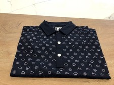 Footjoy Athletic Fit Polo Shirt Navy Blue Weather Pattern (Medium Men’s)