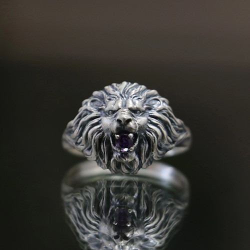 Pinky sterling silver lion - sterling,