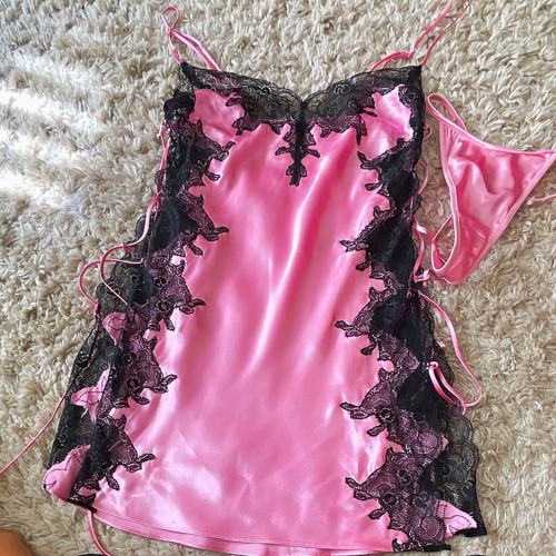 Senza satin lace chemise - satin,