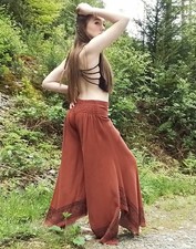 Boho wide trousers, hippy fae