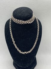 STERLING SILVER 925 VINTAGE RETRO NECKLACE BELCHER LINK CHAIN 30" INCH 38.1G