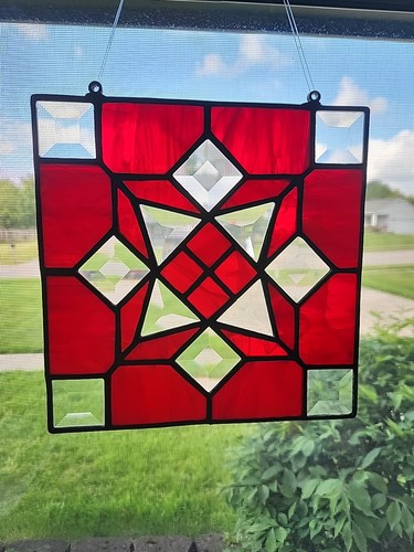 Vtg stained glass - vtg, red