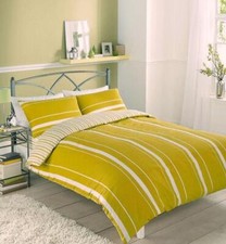 Duvet set stripe ochre green