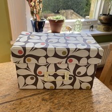 Orla Kiely Menu Card Recipe Box Acorn Cup Design Brown