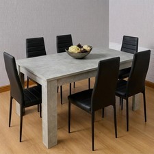 Grey dining table - table, chairs