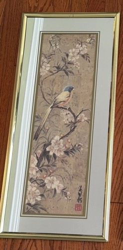 Vtg chinoiserie bird wall art - vtg,