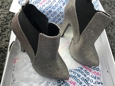 Office Silver Gliiter ‘Doorstopper ‘ Ankle Boots - Size 6 - 70’s Fancy dress?