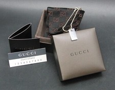 GUCCI Logo Plate/Bar Sterling Silver 925 Ball Chain Bracelet Mens Luxury Jewelry