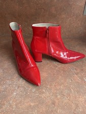 Ladies Red Faux Patent  Cowboy