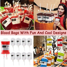 6-20 Blood Bag for Drinks Pouches Vampire Diary Halloween Pouch Props Reusables
