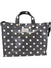 Cath Kidston Polka Dot PVC Shopping Bag Grey Cream Double Handles