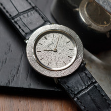 1970s Piaget 18k White Gold Ultra-Thin Disco Volante Manual Wind 1970s