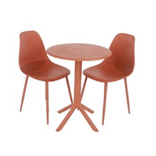 Terracotta Cala Bistro Set Table and 2 Chairs Rimini Outdoor Patio Garden