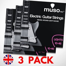 3 Packs of Electric Guitar Strings 10-46 Gauge Nickel Wound UK Brand Free Post