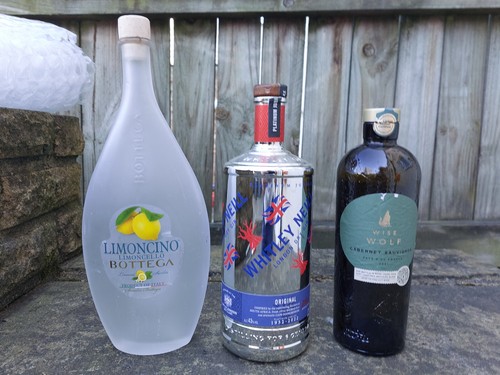 Three empty collectable drinks