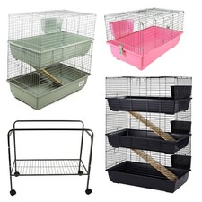 Rabbit Cages Indoor 80 100 120 cm Single Double Triple Tier With Stand