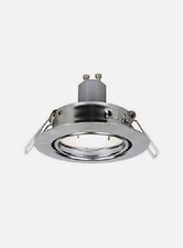 B&Q 10 x Ceiling Downlight IP20 Chrome Adjustable 230lm Warm LED Light 2.4w
