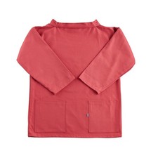Newlyn Fisherman's Smock Round Neck Large Dark Pink/Red with pockets .
