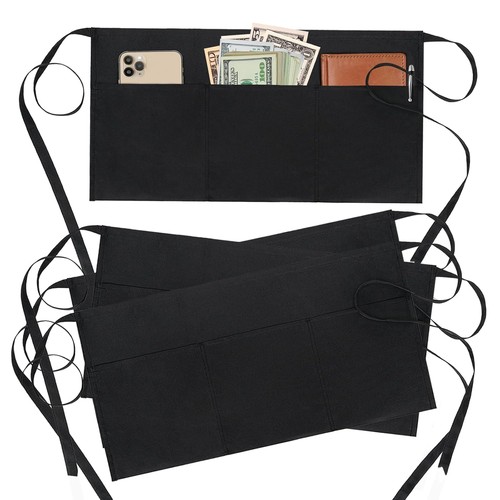 Black server apron pack - black,