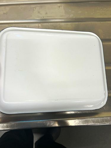 Large white enamel metal - white,