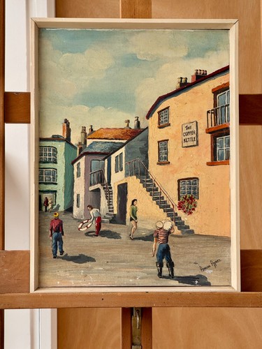 Charming mid century naive oil - charming, mid-century