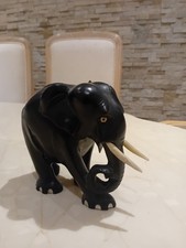 Elephant Carving with Inlay