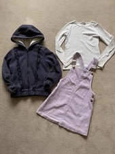 Girls Fur Lined Hoodie Cord Dress Top Bundle Age 7-8 Years