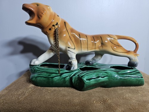 1950 glazed ceramic tiger - 1950,
