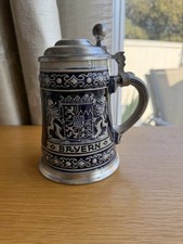 Vintage Gerzit Bryern West German Salt Glaze / Metal Lidded Stein