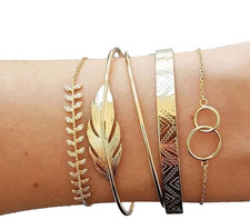 Gold Stacking Bracelet Set