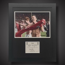 Roger Hunt 1966 World Cup Winners Hand Signed Champagne Label Pano Framed £99