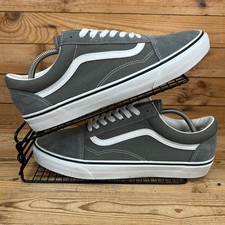 Vans Trainers Mens Size UK 11 Old Skool Grey White Suede Canvas Skater Shoes