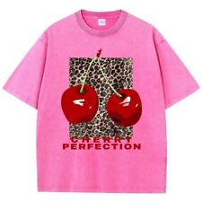 Relaxed Fit Cherry T-shirt Womens Leopard Print Cotton Oversized Ganni Style