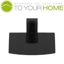 Sleek Black Glass Single Wall Mounted Shelf - Modern Floating Design