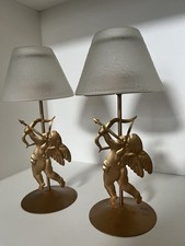 2x Vtg Metal Cupid Tea Light