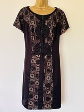 Pepperberry Black Crocheted Dress Sz 14 Super Curvy VGC! Party Cocktail