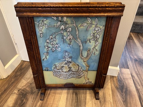 Vintage fire screen silver