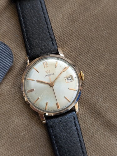 1960s rose gold capped lemania - rose,