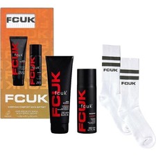 FCUK Mens Gift Set Socks, Hair & Body Wash, Body Spray - Everyday Comfort Socks