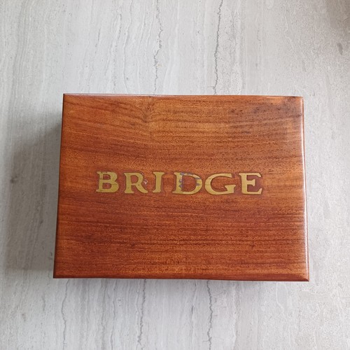 Vintage wooden bridge card box - vintage,