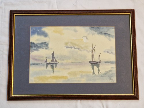 Sailing barges watercolour - barges,