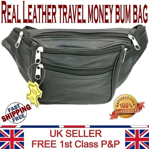 Leather bum bag black - bag,
