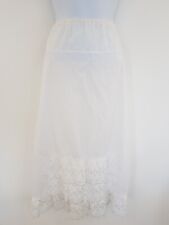 Vintage Petticoat Skirt Underskirt White Long Maxi Size 12 Broderie Anglais Boho