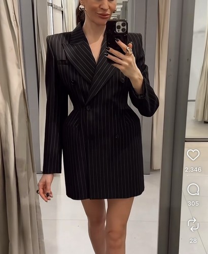Zara pinstripe blazer dress - pinstripe,