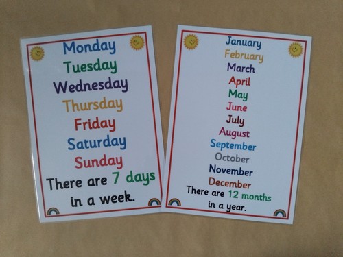 Days the week months of - of, week,