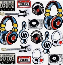 Multi Music Logo Embroidered Band patches for clothes shirts embroidery patch