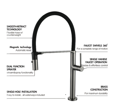 Brushed kitchen mixer tap - kitchen,