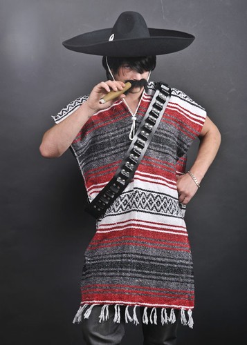Red mexican gringo poncho - red,
