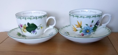 Pair coalport tea cups and - tea,