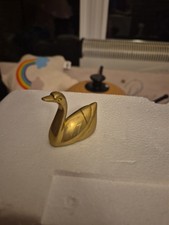 Vintage Brass Solid Swan